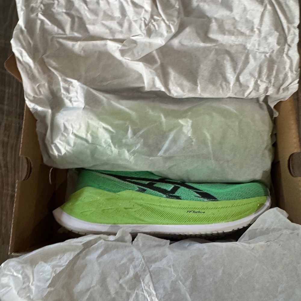 Asics Running Shoes Mens 10 Green Superblast 2 Vital Green Black 1013A185-300 - Picture 4 of 6